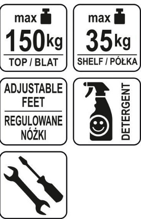 Stół przyścienny z półką 1400x700xH850 YG-09033 Stół przyścienny z półką 1400x700xH850 YG-09033