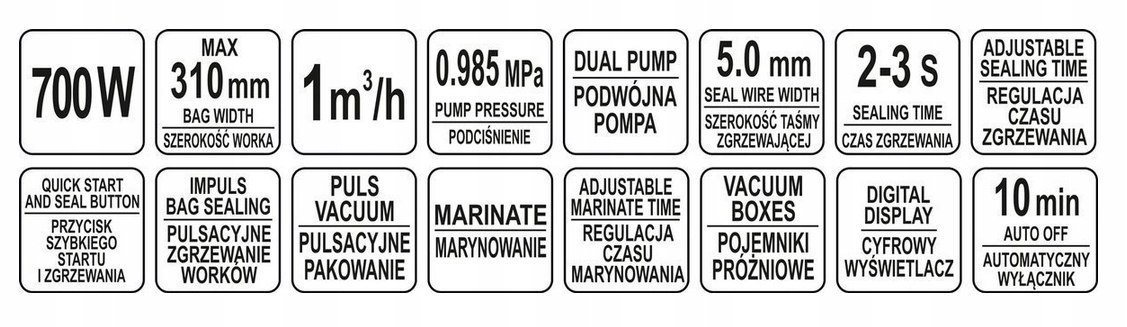 Zgrzewarka próżniowa pakowarka YATO YG-09315 Zgrzewarka próżniowa pakowarka YATO YG-09315