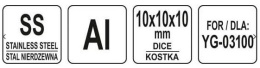 Tarcza do kostki, kostka 10 x 10 x 10 mm do szatkownicy Yato YG-03100
