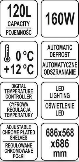 Witryna chłodnicza 120L 68x56x66 SREBRNA Witryna chłodnicza 120L 68x56x66 SREBRNA