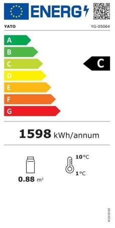 Witryna chłodnicza ekspozycyjna 270 L czarna Yato LED Witryna chłodnicza ekspozycyjna 270 L czarna Yato LED