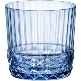 Szklanka niska, sapphire blue, America' 20 s, V 300 ml