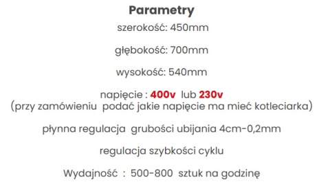 Kotleciarka do mięsa prasa Primax z podstawą jezdną
