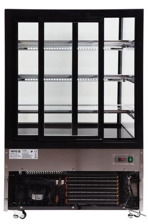 Witryna chłodnicza ekspozycyjna 400 L czarna Yato LED