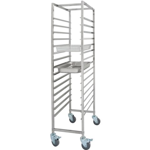 Wózek transportowy ze stali nierdzewnej, Gredil, 15x GN 1/1