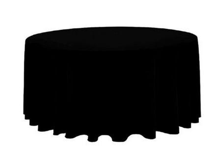 Obrus czarny okrągły fi 320cm na stół Fi 180 cm