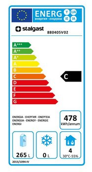 Szafa chłodnicza 350 l, wnętrze z ABS, stal nierdzewna Szafa chłodnicza 350 l, wnętrze z ABS, stal nierdzewna