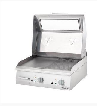 Płyta grillowa elektryczna, ryflowana, z pokrywą, 8.1 kW Płyta grillowa elektryczna, ryflowana, z pokrywą, 8.1 kW