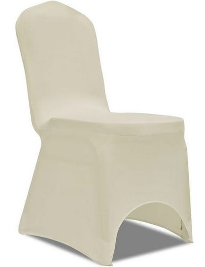 Pokrowce na krzesła ecru elastyczne beżowe 50szt