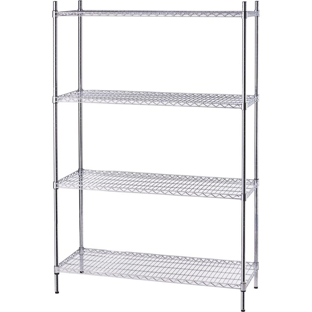 Regał chromowany, 4 półki, składany, 1200x450x1800mm Regał chromowany, 4 półki, składany, 1200x450x1800mm
